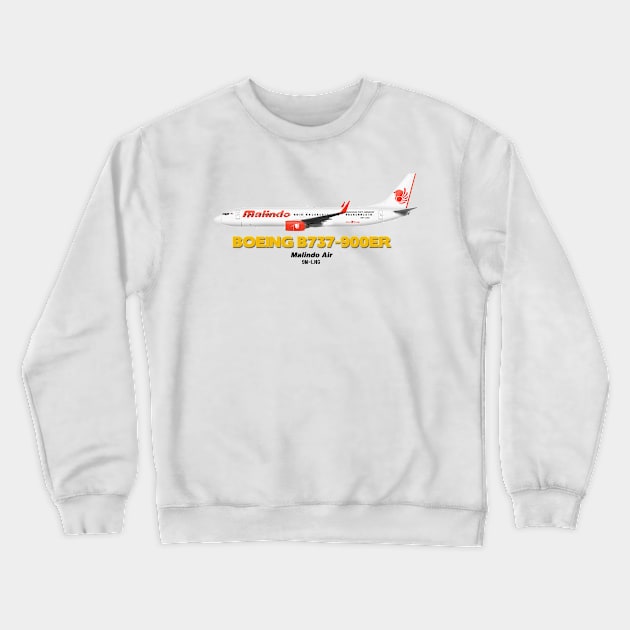 Boeing B737-900ER - Malindo Air Crewneck Sweatshirt by TheArtofFlying